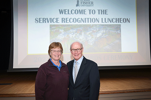 40-year honoree Terri Bagshaw with President Rooney