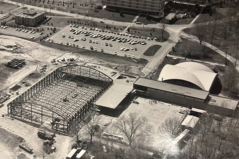 Aerial view of early development on the Athletic Canter.