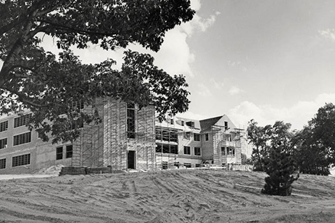 Construction of Kearney Hall, St. John Fisher University's original building.