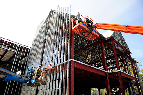 The Wegmans School of Nursing under construction.