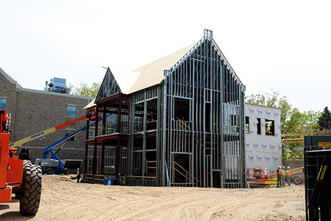 Framing progress on the Wegmans School of Nursing.