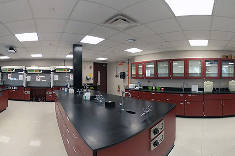 Science lab room at Fisher.