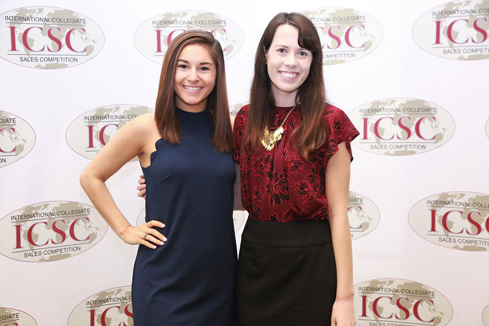 Rebecca Brant ’20 and Nicolette Pecor ’20 at the ICSC Competition. 