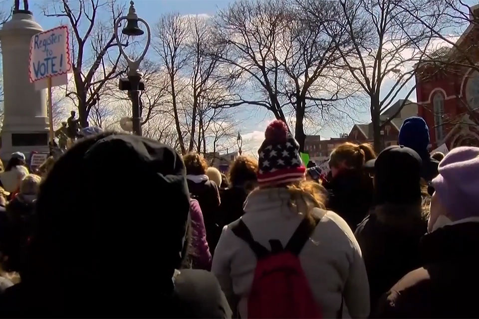 A still image from the film, Active Voices: Gun Reform Activism in Rochester, N.Y.