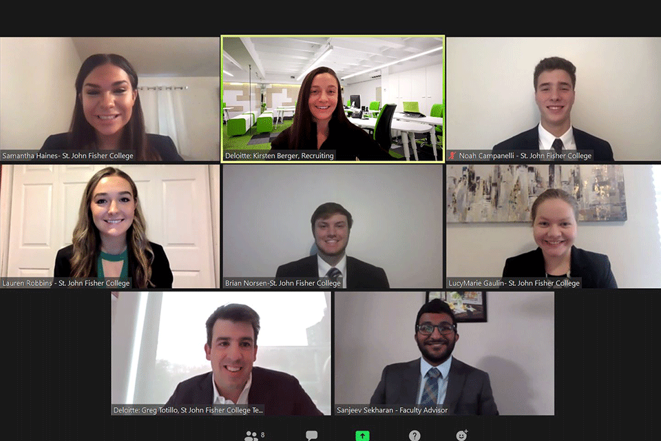 The 2020 Deliotte tax team and their advisors all on Zoom.