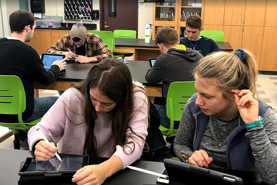 Students in Dr. Michael Boller's class participated in the Apple 1:1 pilot during the 2019-2020 academic year.