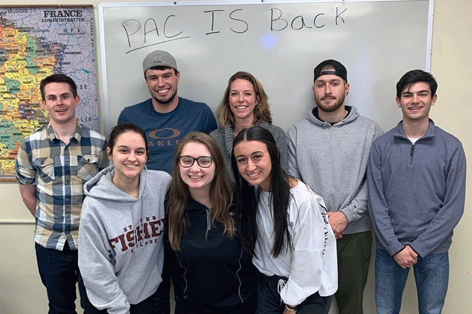 Members of the Political Action Club at a meeting last spring.