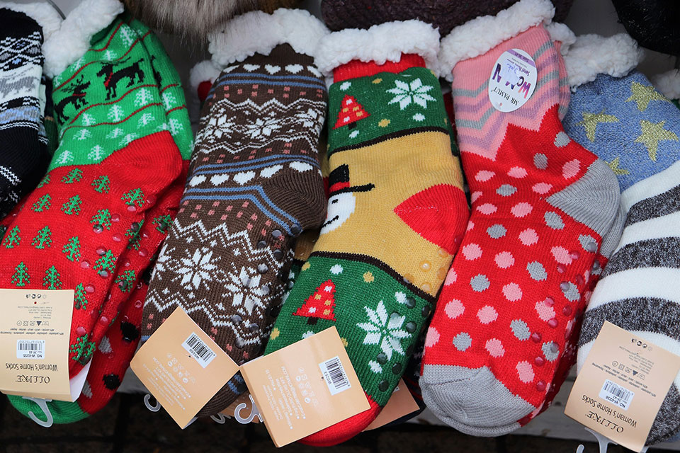 A pile of cozy socks.