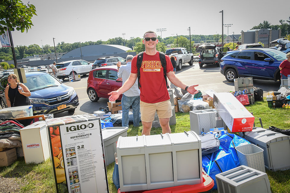 Students brought boxes, bins, and more as they moved into their new homes on campus.