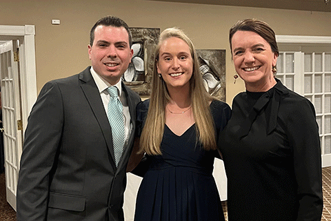 Dean Christine Birnie (right) with alumni of the School at the Pharmacy Gala.