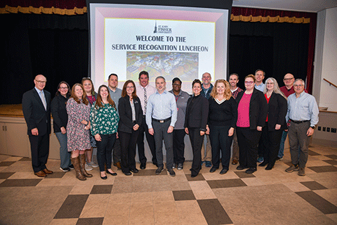 15-year honorees with President Rooney