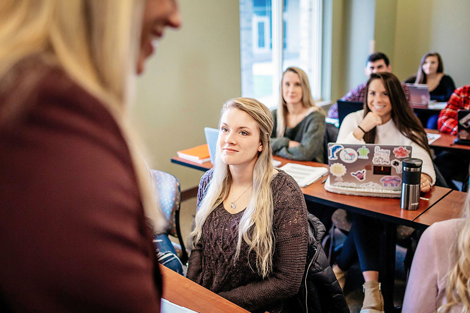 A professor teaches a class.