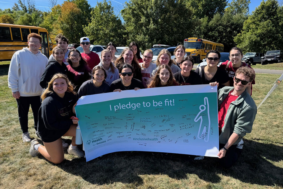 Nursing students volunteer at the Upstate Fall Classic’s Special Olympics Healthy Athlete event.