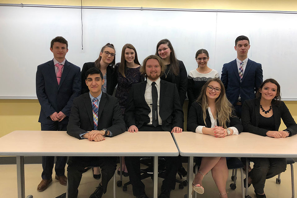 St. John Fisher College's Mock Trial team traveled to Buffalo State University to compete against mock trial teams from across the state.