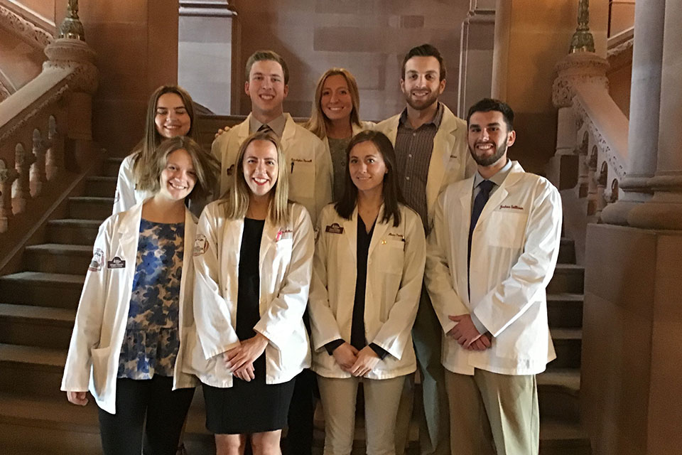 On Tuesday, April 9, students from the Wegmans School of Pharmacy, joined by faculty, pharmacists, and other student groups from around New York, traveled to Albany to meet with legislators.