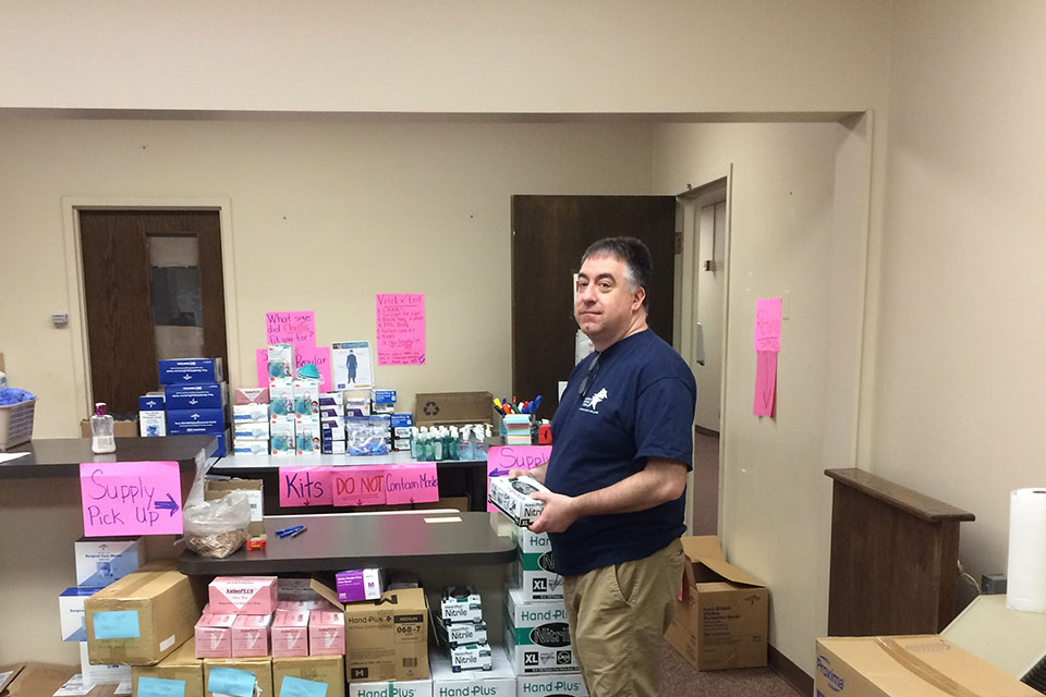 Dr. Keith DelMonte and several members of the Wegmans School of Pharmacy are volunteers with the Monroe County Medical Reserve Corps (MRC) helping local health officials respond to COVID-19 cases in the area.