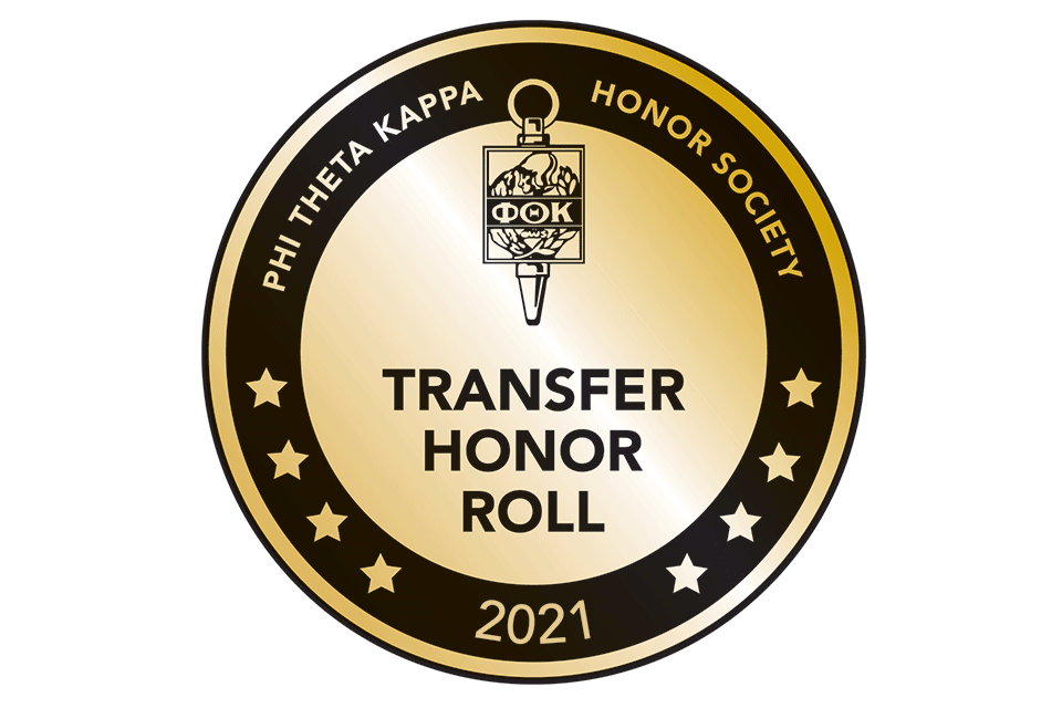 Badge: Phi Theta Kappa Honor Society - Transfer Honor Roll 2021
