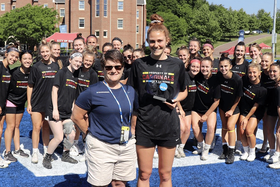 Sophomore Lauren Swartz of the nationally-ranked St. John Fisher College women's lacrosse team became the College's first-ever Elite 90 award recipient.