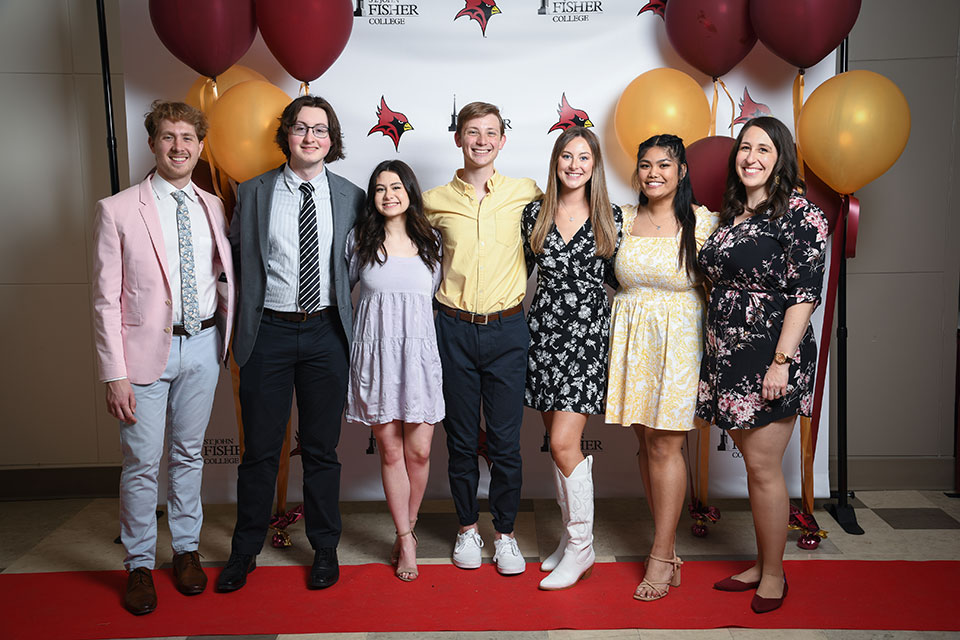 The 2021-2022 SGA Executive Board with Advisor Amanda Metzger.