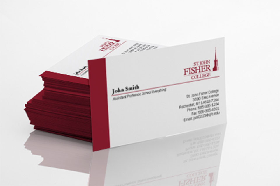 Business cards are just one item that can be printed at the Colllege's Print Center.