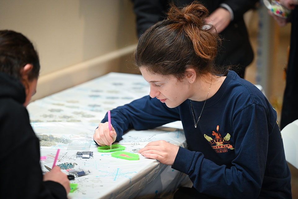 Students make crafts at the 2023 Winter Fest.