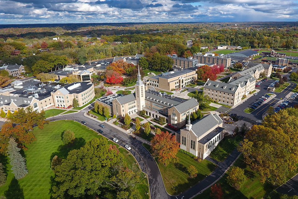 An aerial shot of the Fisher Campus