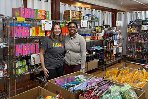 Fisher pharmacy student volunteering on the annual Service Day.