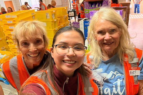 Fisher pharmacy student with other volunteers during the annual Service Day.