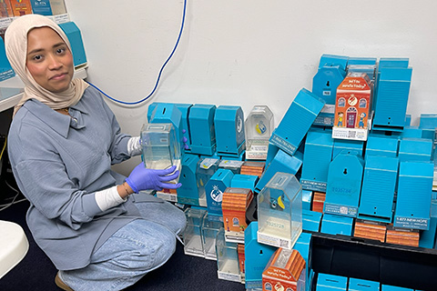 Fisher pharmacy student volunteering on the annual Service Day.