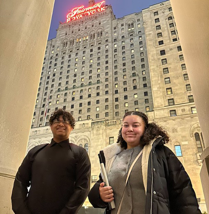 Robert Campbell ’29 and Gloriann Perez ’29 at the 2026 Modern Language Association Conference.