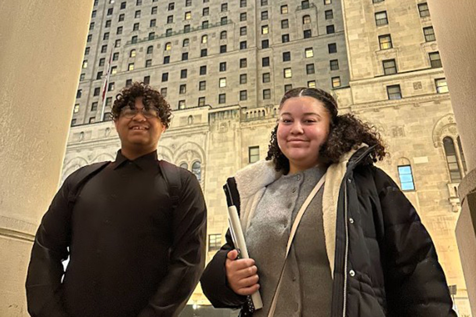 Robert Campbell ’29 and Gloriann Perez ’29 at the 2026 Modern Language Association Conference.