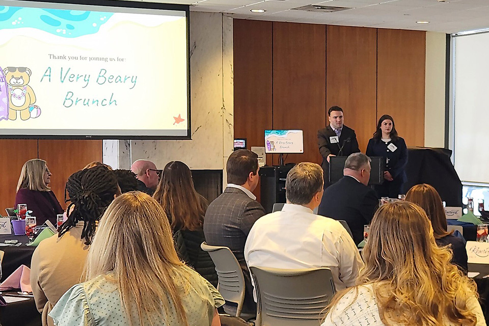 The chair and vice chair speak at the Very Beary Brunch for Teddi Dance for Love.