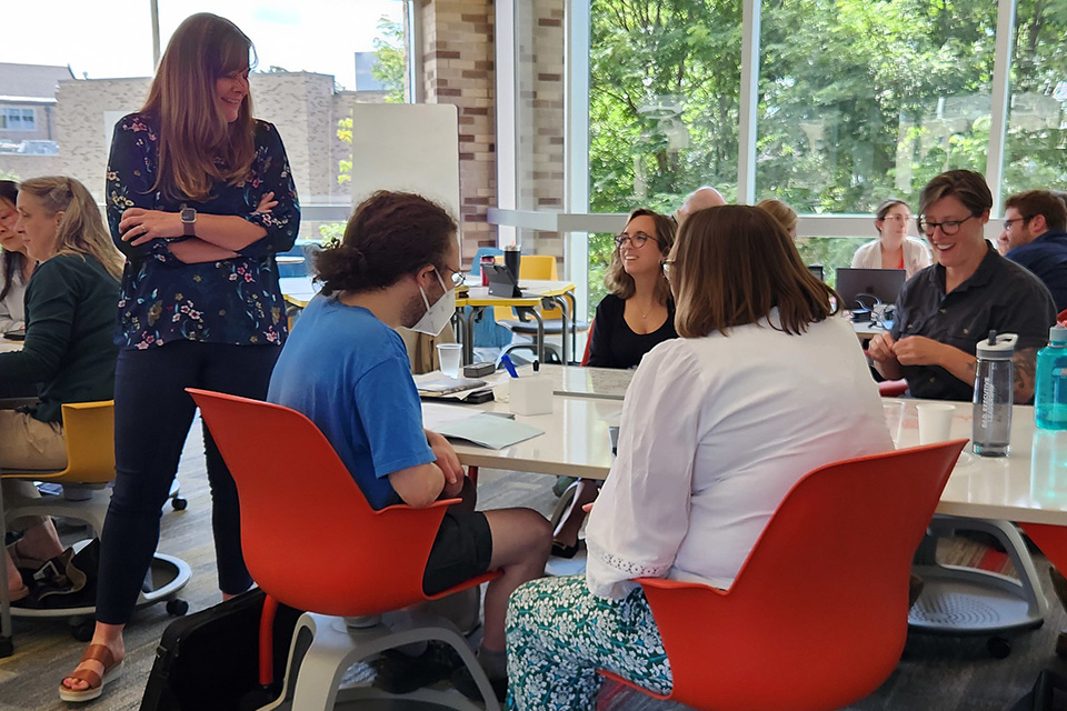 Katie Sabourin promoting the effective use of the iPads in teaching and learning.