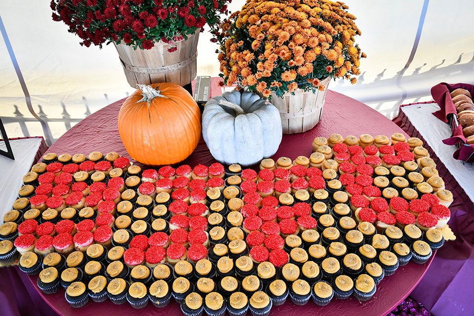  A display of cupcakes spells out SJFC.