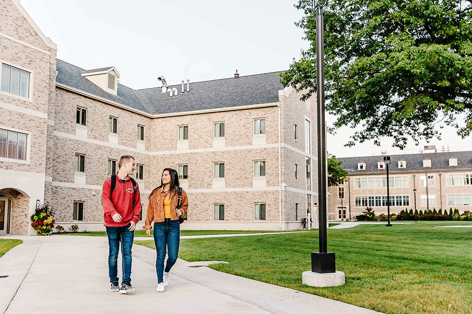 Students walk through the quad.