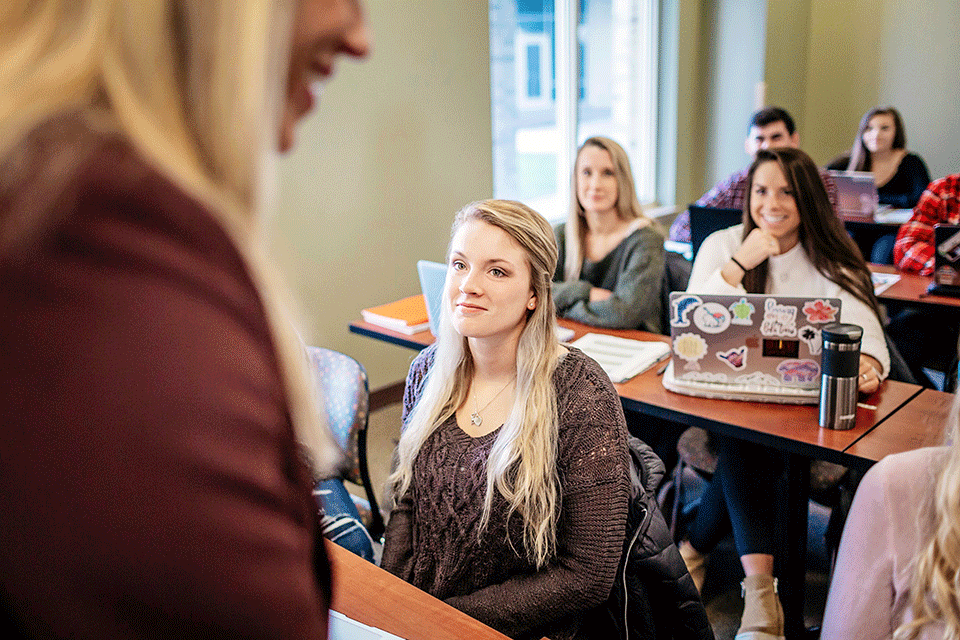 A class is in session at the Wegmans School of Nursing.