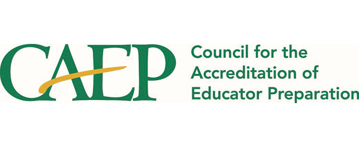 Logo for the CAEP, the Council for the Accreditation of Education Preparation.