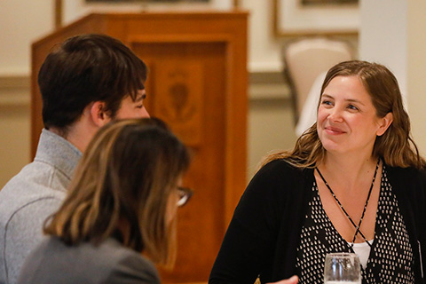 Family business event participants learn together at a peer roundtable.