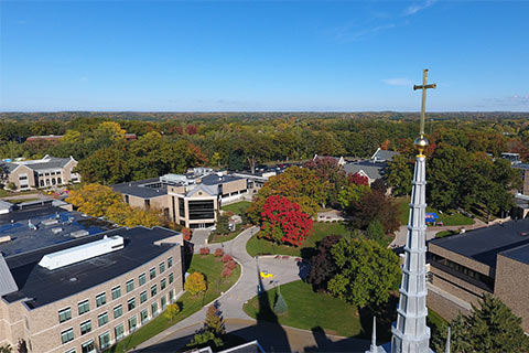 Aerial photo of LeChase Commons 