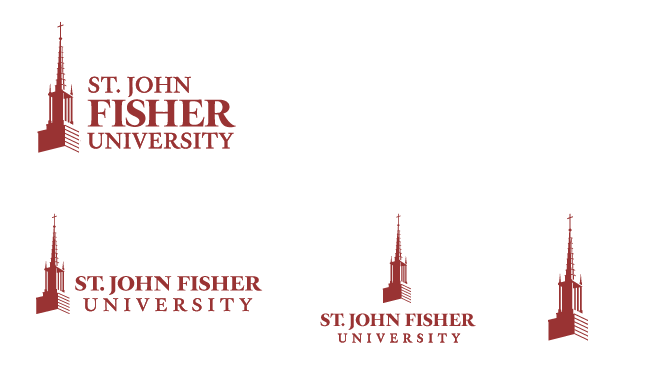 The University's primary logo on top, with the three secondary options below