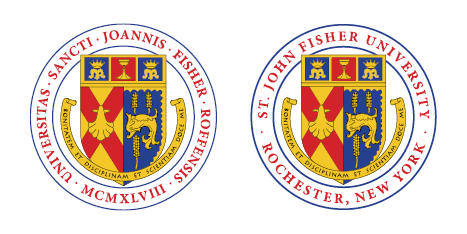 St. John Fisher University Latin seal and English seal