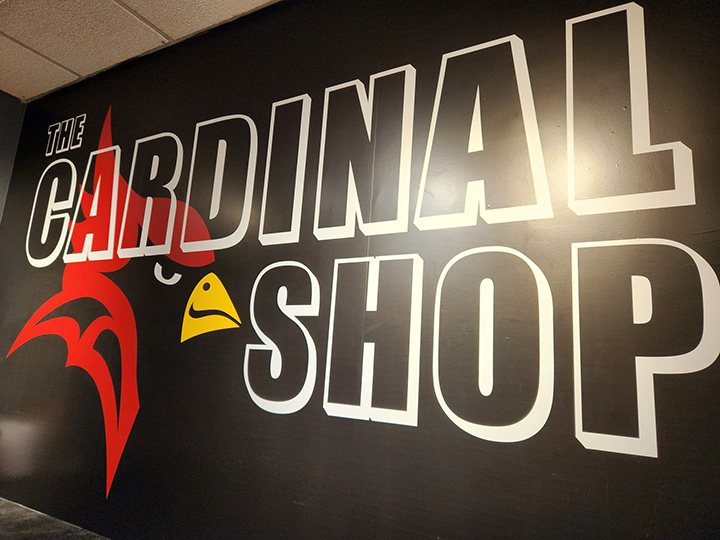 The Cardinal Shop sign.