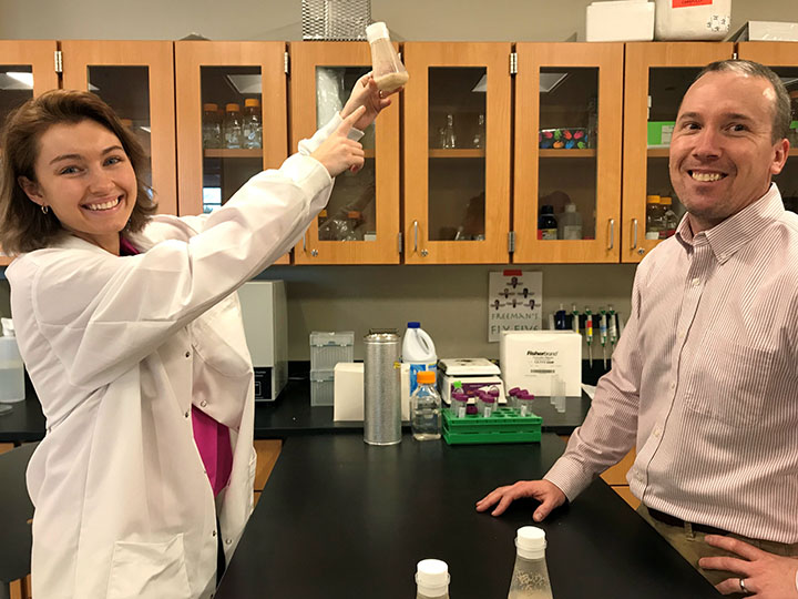 Maura Connorton '20 earned a Summer Research Fellowship grant to support her research with Dr. Ed Freeman. Together they study the role of various bisphenols in metabolic changes in the developing fly as well as the impact the bisphenols have on zebrafish larvae swimming behaviors.