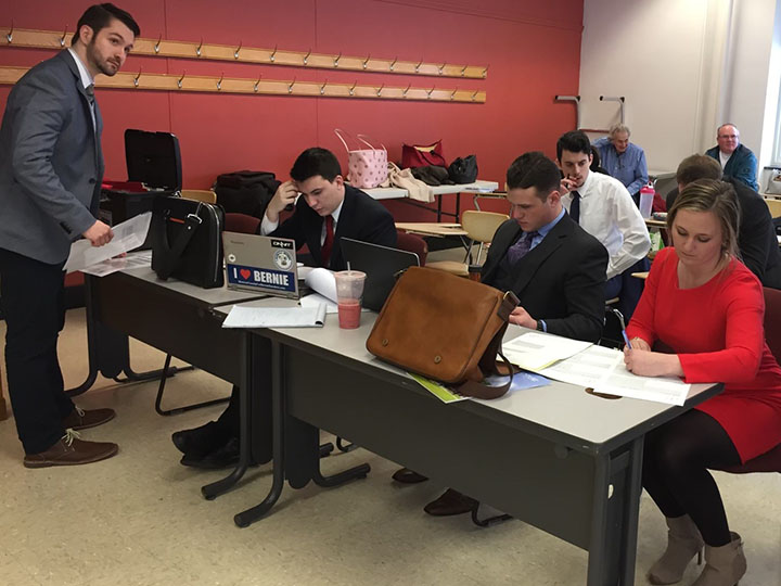 Legal studies students participate in a mock trial experience.