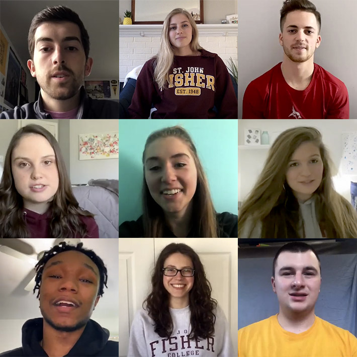 Headshots of nine Fisher students in a grid.