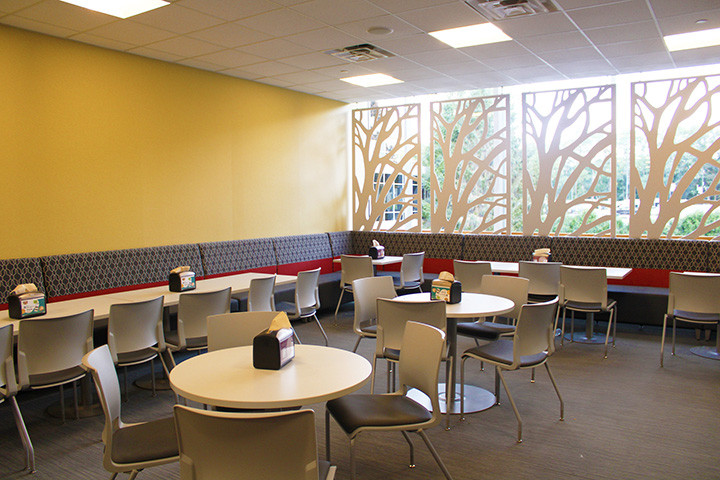 Newly renovated dining space at Fisher.