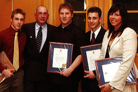 2005 students with faculty receiving awards