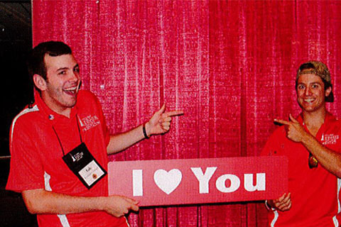 2015 students holding a sign that says I Love You