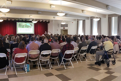 Special event with auditorium style seating in the Cleary Family Auditorium.