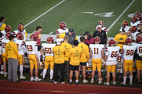 Players on the field at Courage Bowl.